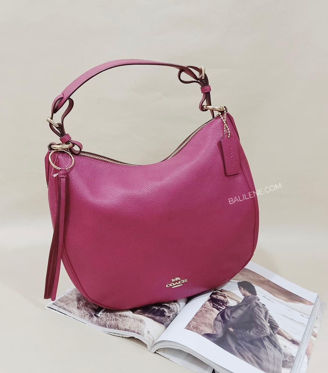 Coach 35593 Leather Sutton Hobo Bright Cherry