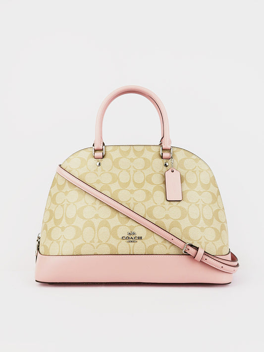 coach f27584 sierra large signature light khaki carnation balilene depan