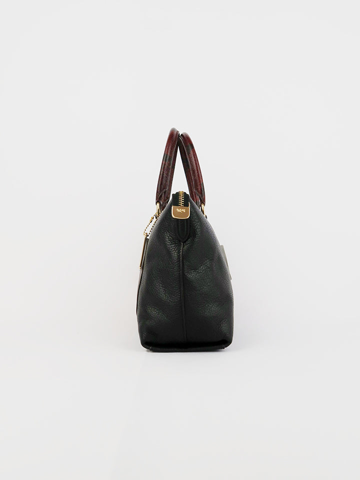 coach f73286 mini emma satchel signature colorblock brown black balilene samping