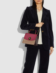 Coach 79274 Parker Top Handle Sig Tan Dusty Pink