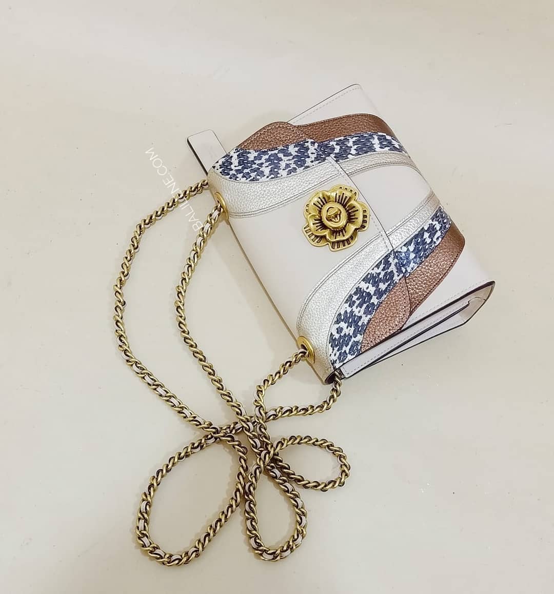 Coach 69659 Parker 18 Wave Patchwork Snakeskin