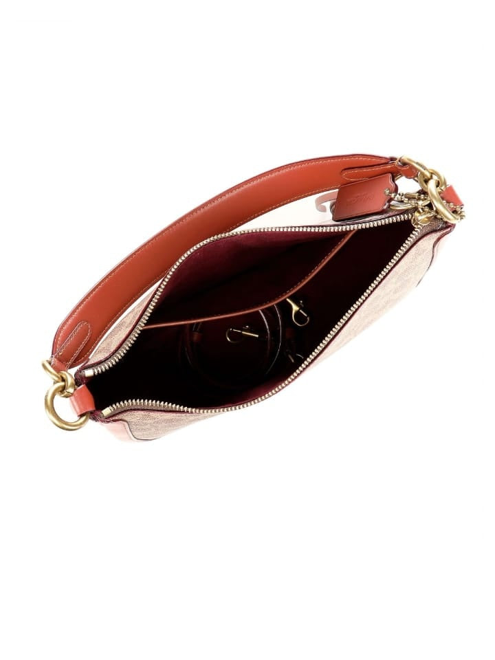 Coach 88768  Sutton Crossbody Tan Deep Red Multi