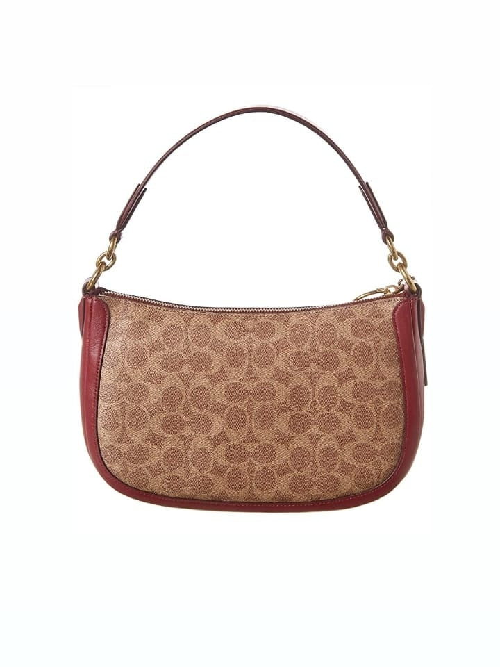 Coach 88768  Sutton Crossbody Tan Deep Red Multi