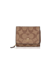 Coach F41302 Small Wallet Trifold Khaki Chalk