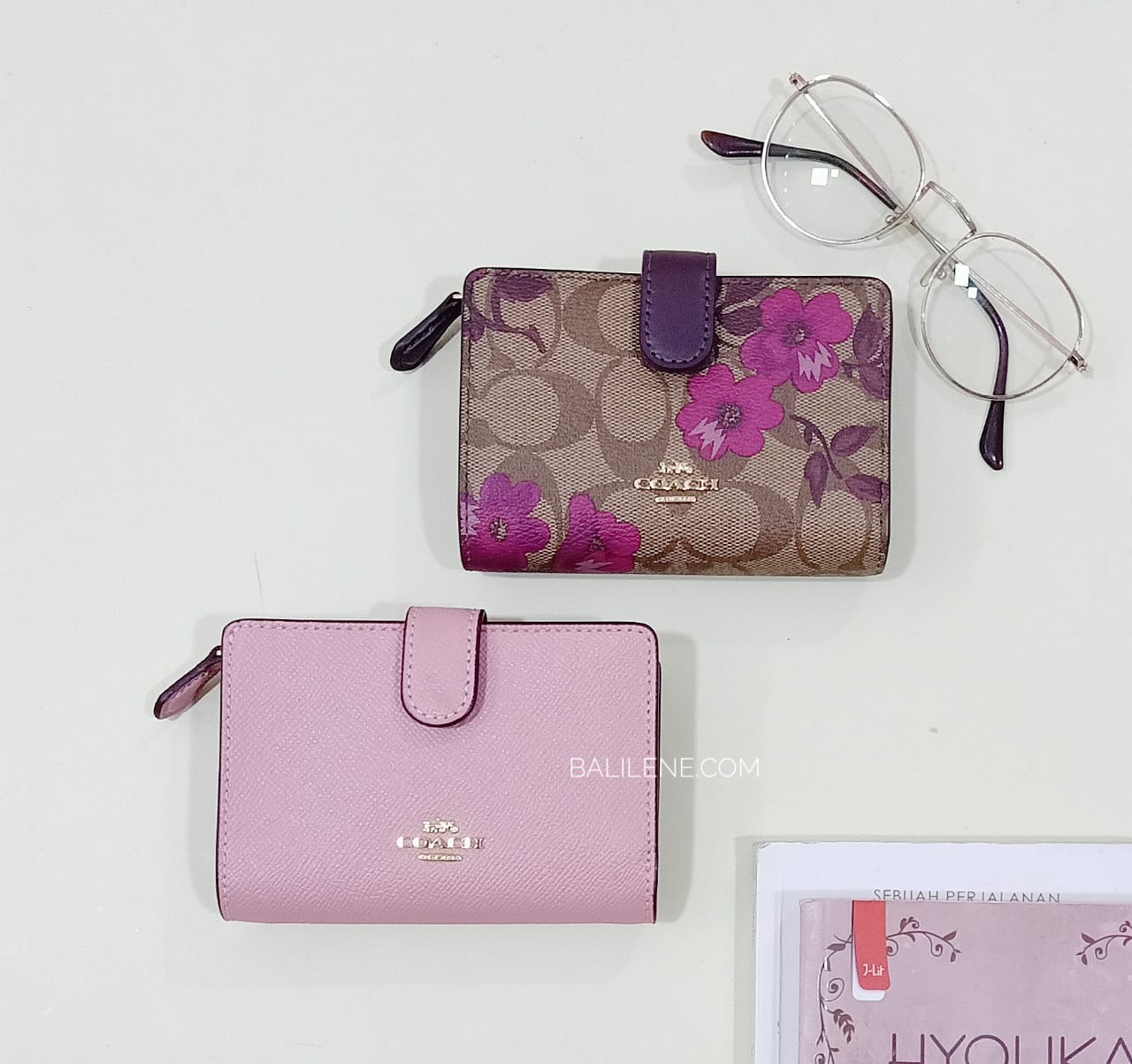 Coach F87751 Medium Corner Signature Victorian Floral Khaki Berry Multi