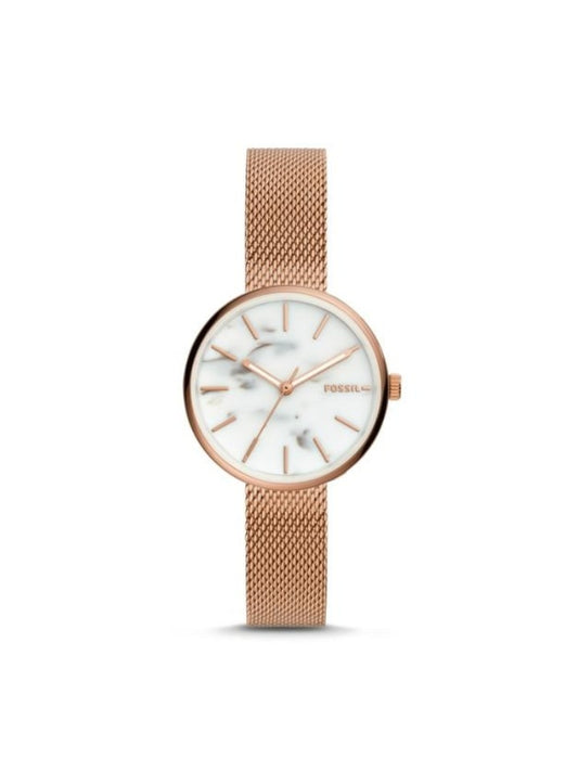 Fossil BQ3491 Hutton Three-hand Rose Gold Tone Stainless Steel Watch