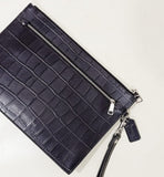 Coach F73151 Structured Pouch Croco Embosed Black