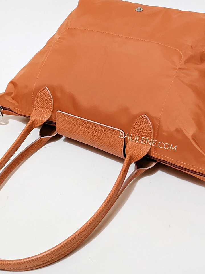 detail-belakang-Longchamp-Le-Pliage-Club-Small-Shoulder-Bag-Rust-Silver