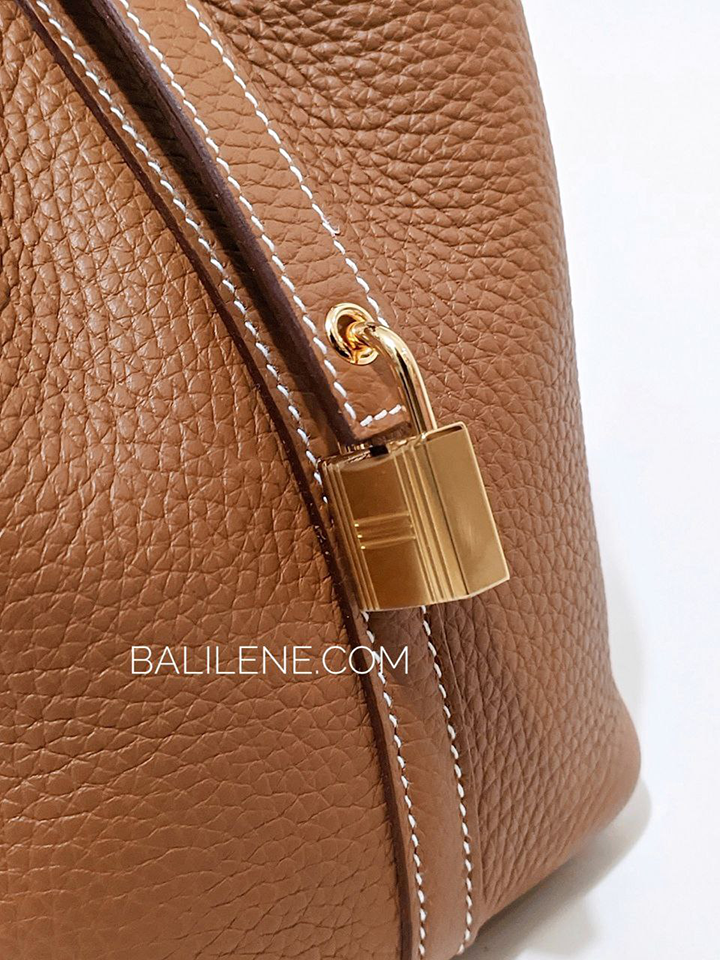 Hermès Picotin Lock 18 Touch Pm In Gold Taurillon Clemence And Matte  Alligator in Brown
