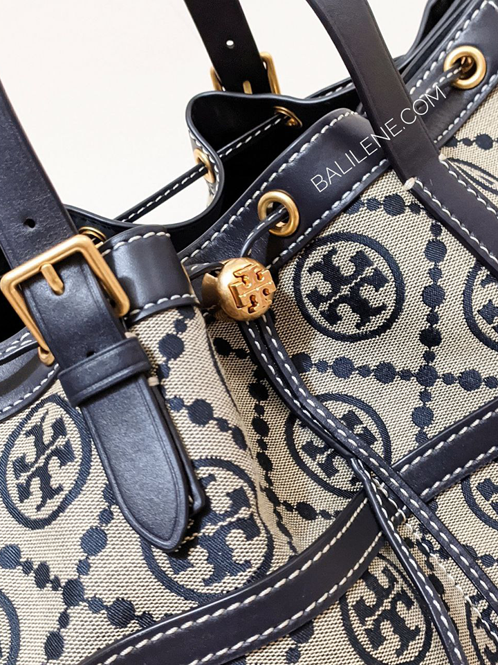 detail-logo-Tory-Burch-T-Monogram-Jacquard-Tote-Navy