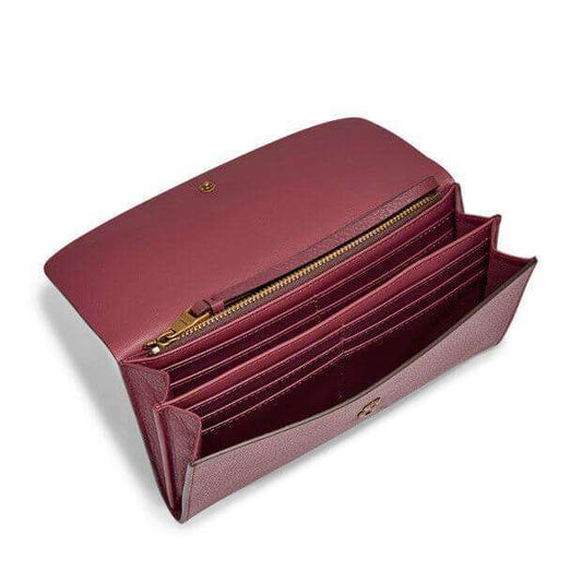 jam-Sl6851069-Fossil Haven Large Triple Gusset Flap Clutch Wine-Balilene