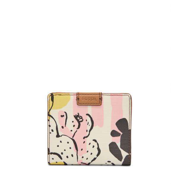 jam-Sl7196677-Fossil Emma Mini Wallet Pink Floral-Balilene
