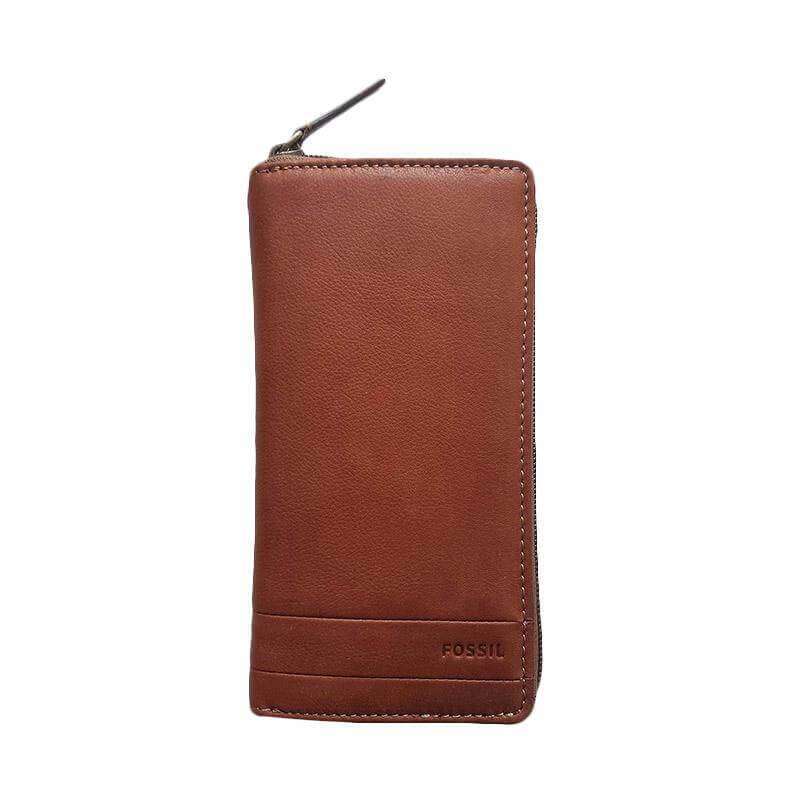 Dompet Fossil Sml1447201 Lufkin Long Wallet Medium Brown Original