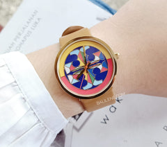 Tory Burch TBW4040 Reva Watch Luggage Leather Strap