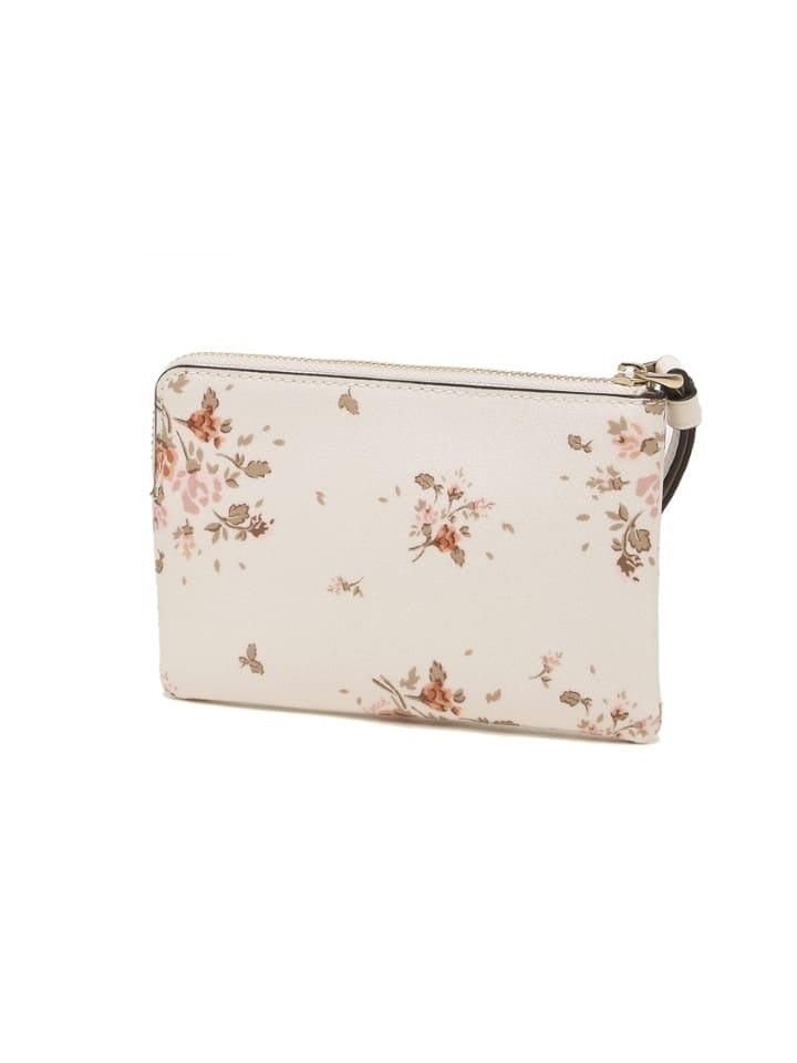 Coach 91781 Rose Bouqt Corner Zip Chalk Multi