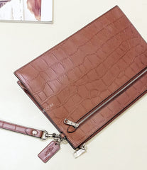 Coach F73151 Structured Pouch Croco Embosed Saddle