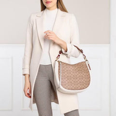 Coach 38580 Sutton Hobo In Signature Tan Chalk