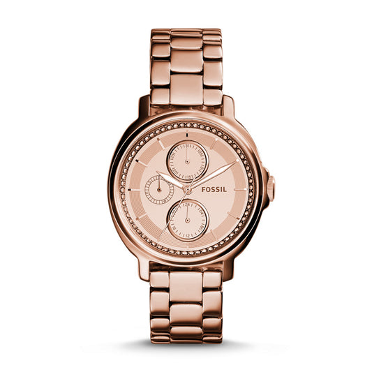 Fossil Es3720 Chelsey Rose Gold Stainless Steel Watch