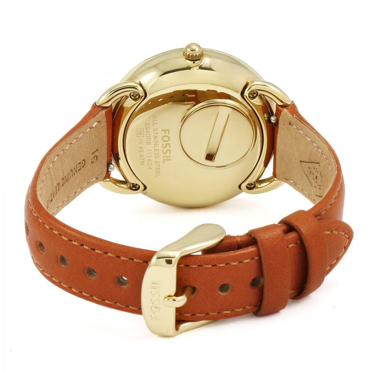 Fossil Es4006 Tailor Multifunction White Dial Brown Leather Watch