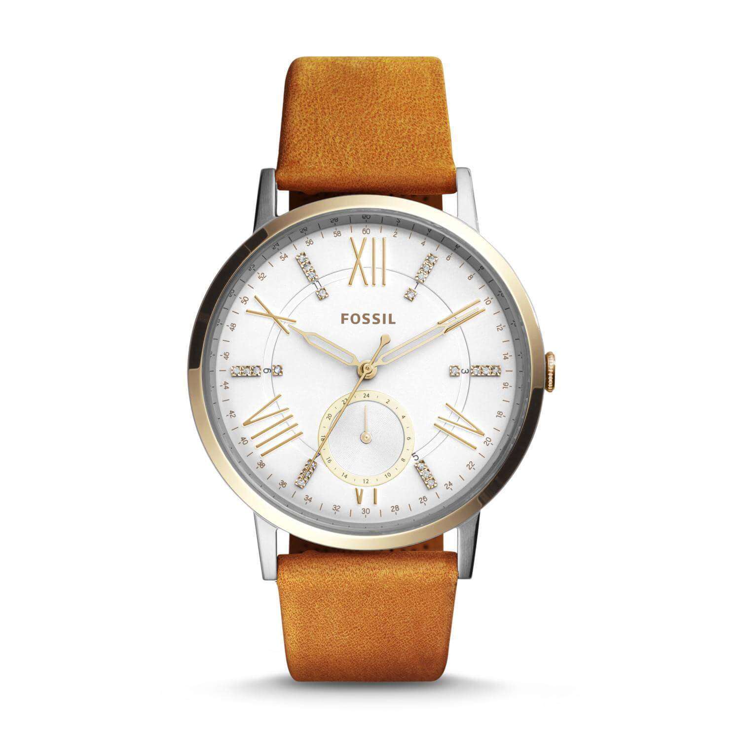 Fossil ES4161 Gazer White Dial Brown Ladies Leather Watch