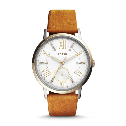 Fossil ES4161 Gazer White Dial Brown Ladies Leather Watch