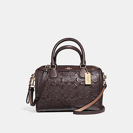 Coach 11920 Signature Debossed Patent Mini Bennett Oxblood