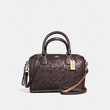 Coach 11920 Signature Debossed Patent Mini Bennett Oxblood