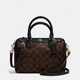 Coach F32203 Signature Mini Bennett Satchel Brown Black