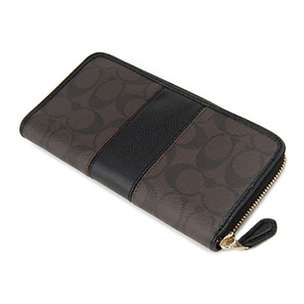 Coach F54630 Signature Leather Acc Zip Brown Black