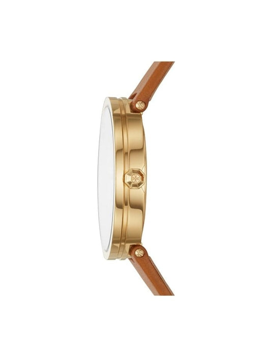 Tory Burch TBW4040 Reva Watch Luggage Leather Strap