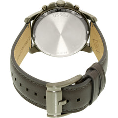 Fossil Fs5183 Grant Gunmetal Chronograph Grey Leather Watch