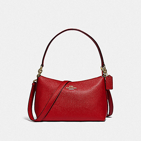 Coach F25591 Crossgrain Top Handle Pouch True Red