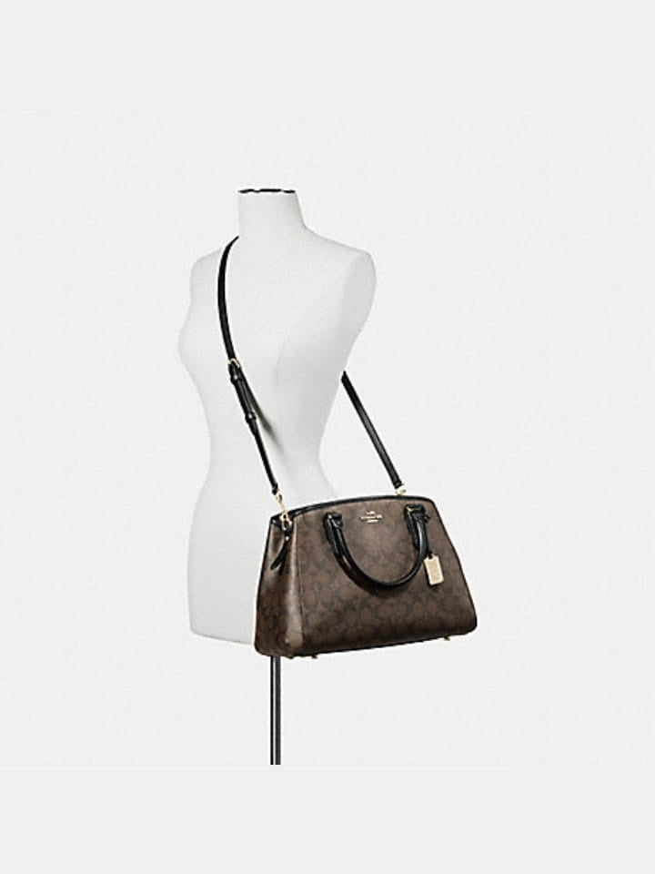 Coach F58310 Small Margot Carryall Signature Brown Black