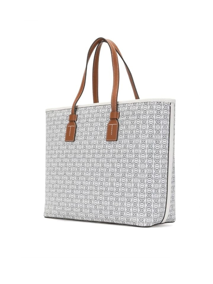 Tory Burch 64427 Gemini Small Tote New Ivory Applique