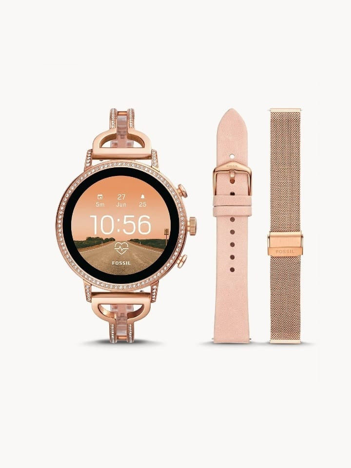 Fossil Ftw6030set Gen 4 Smartwatch Venture Rose Gold-tone Stainless Steel Interchangeable Set