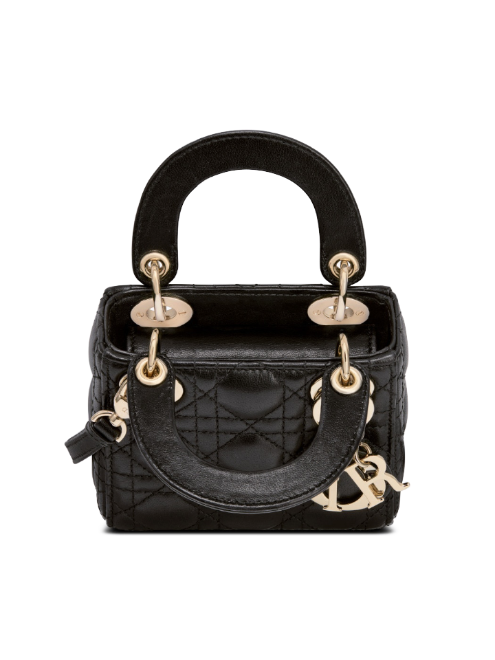 Dior Micro Lady Crossbody Bag Black Cannage Lambskin – Balilene