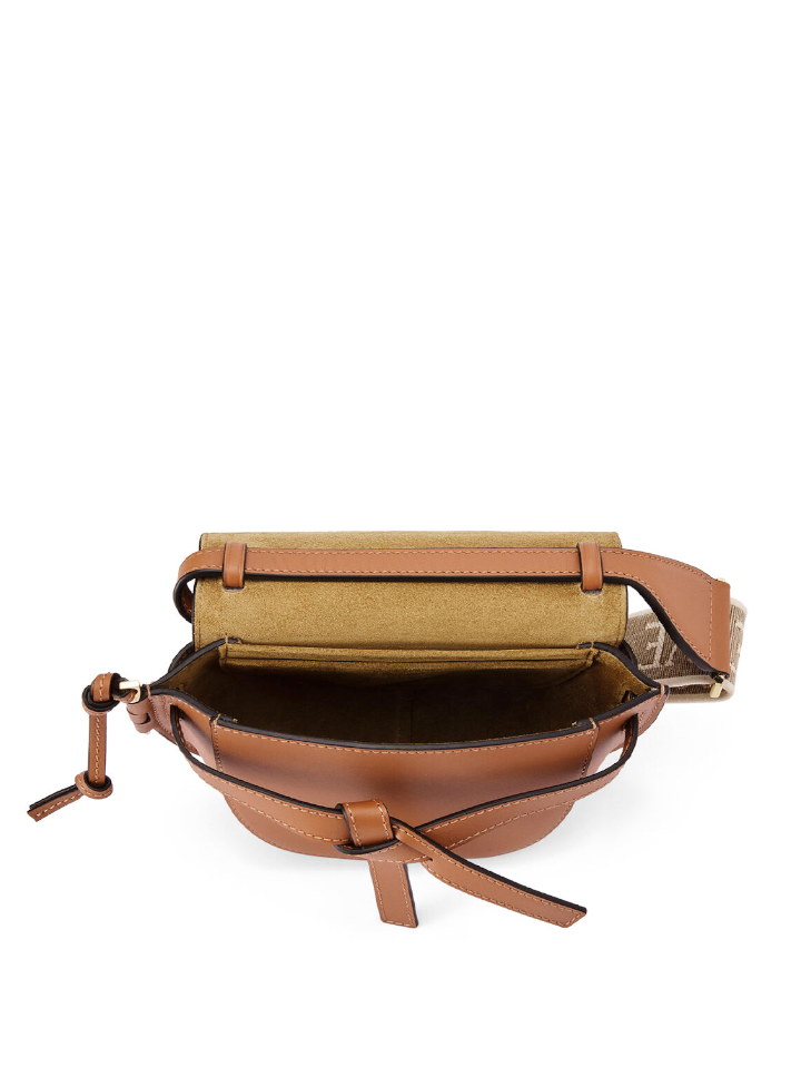 gambar-dalam-Loewe-Mini-Gate-Dual-Bag-In-Soft-Calfskin-And-Jacquard-Tan
