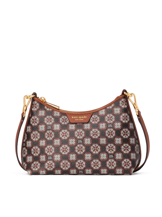 gambar-depan-Kate-Spade-Flower-Monogram-Coated-Canvas-Top-Zip-Crossbody-Black-Multi