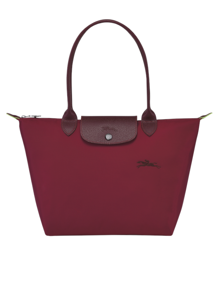 Longchamp Le Pliage Green Medium Shoulder Bag Rouge Balilene