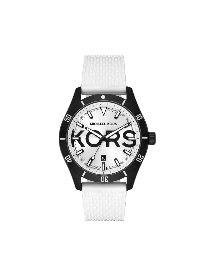 gambar-depan-Michael-Kors-Layton-Three-Hand-Date-White-Silicone-Watch