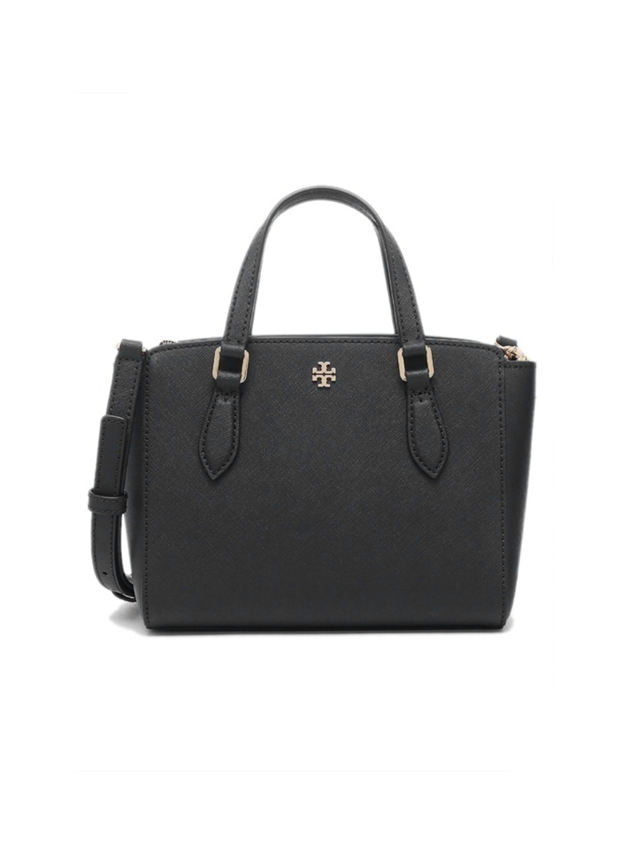 Tory Burch 64189 Emerson Mini Top Zip Tote Black Balilene