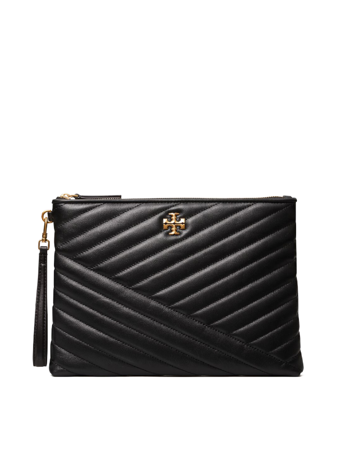gambar-depan-Tory-Burch-Kira-Chevron-Small-Pouch-Black