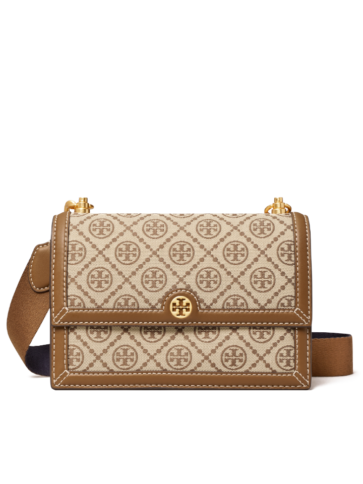 Tory Burch 't Monogram Jacquard Mini' Shoulder Bag in Natural