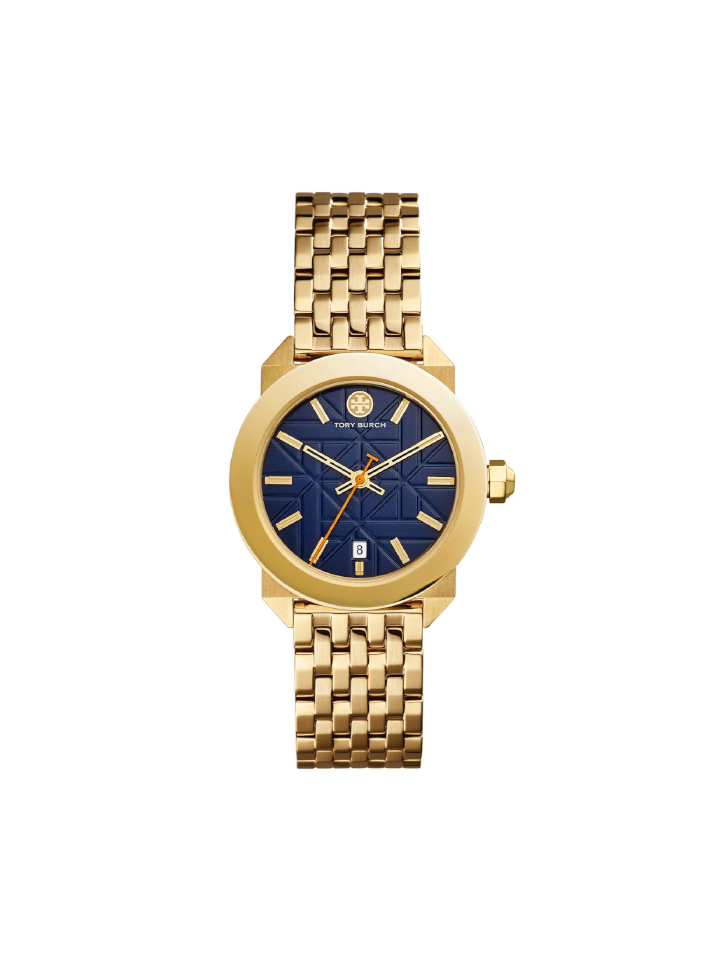 TORY BURCH 腕時計 ゴールド/ブルー Gigi Watch, Blue Leather/Gold Tone, 36 X 42 MM: Women's