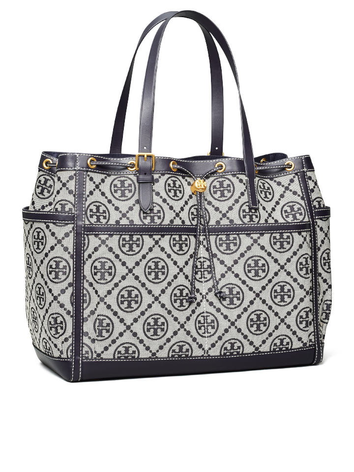 gambar-depan1-Tory-Burch-T-Monogram-Jacquard-Tote-Navy