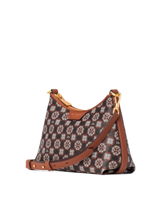 gambar-samping-Kate-Spade-Flower-Monogram-Coated-Canvas-Top-Zip-Crossbody-Black-Multi