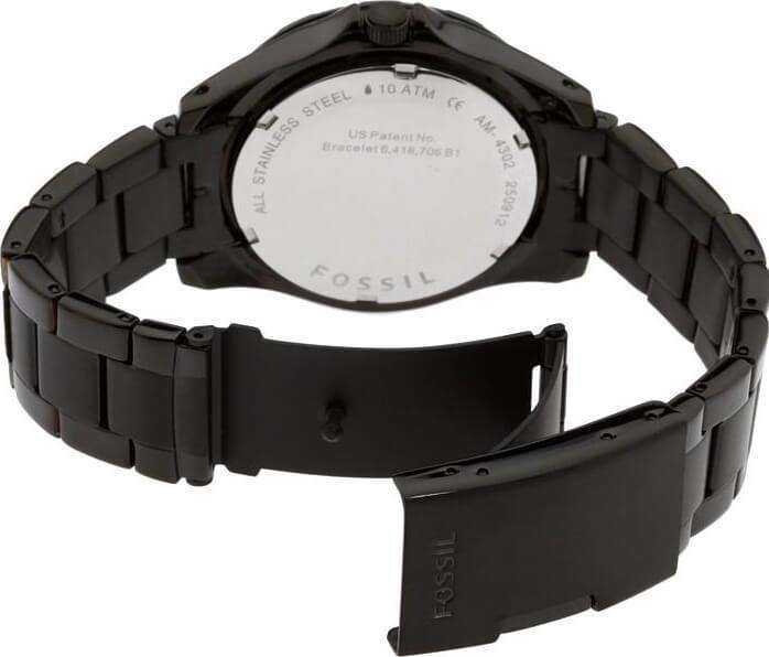jam-Am4302-Fossil Black Ion Platedtainless Steel Watch-Balilene