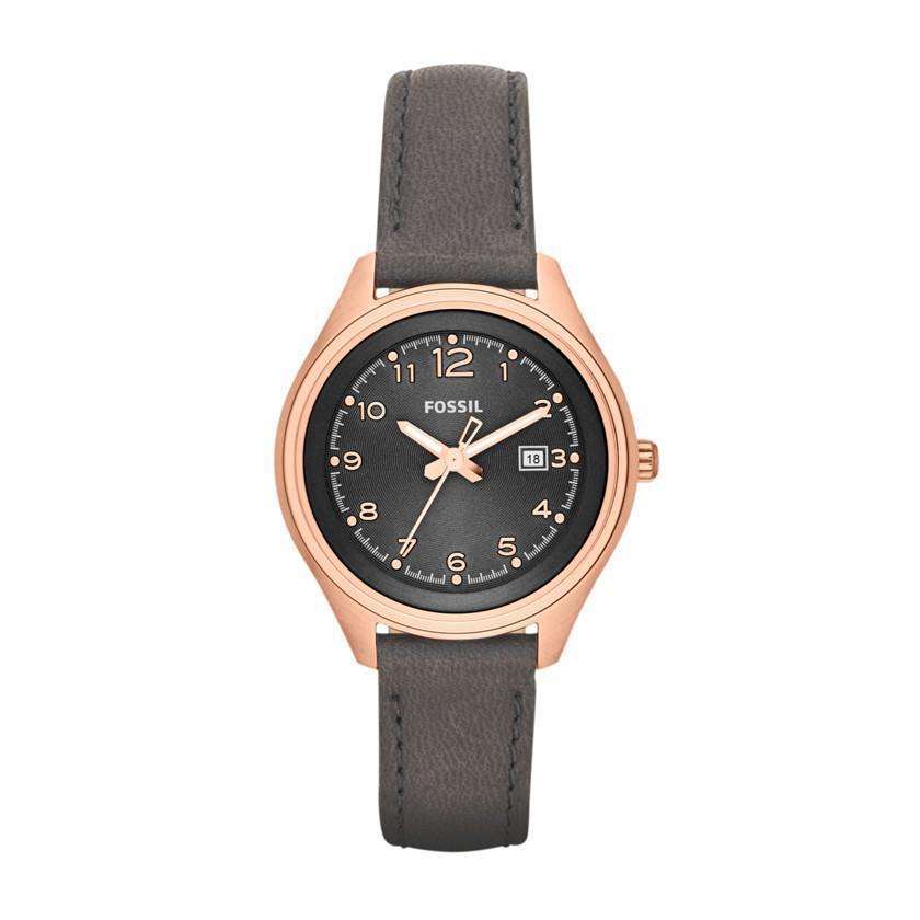 jam-Am4500-Fossil Analog Dial Grey Watch Leather-Balilene