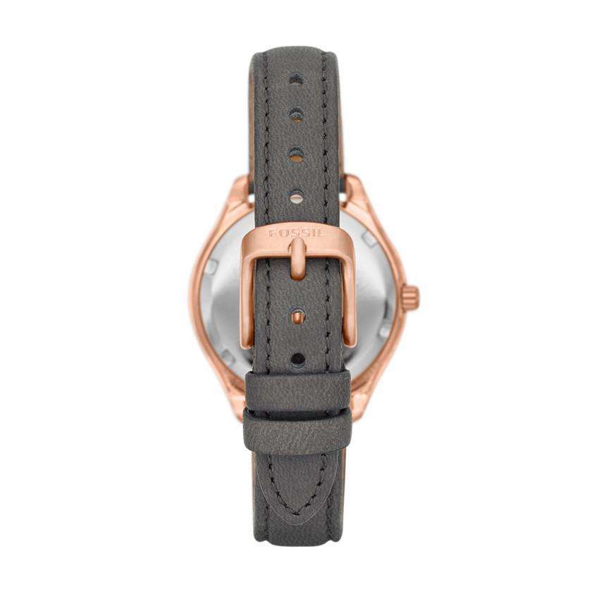 jam-Am4500-Fossil Analog Dial Grey Watch Leather-Balilene