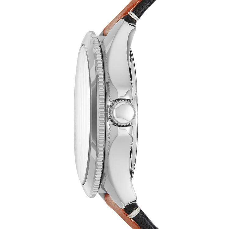 jam-AM4638-Fossil Cecile Multifunction Dark Brown Leather Watch-Balilene